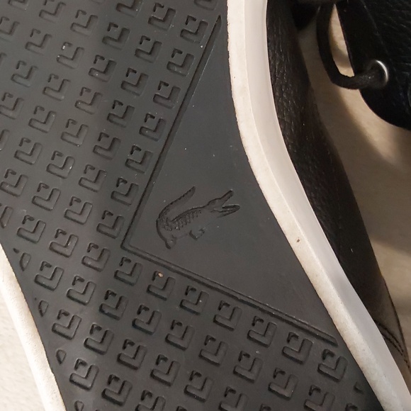 Lacoste Bayliss Black Leather With Silver Croc Sneakers Mens Size 11 - Picture 16 of 16